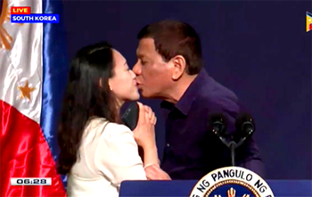Furore over ‘disgusting’ kiss by Philippines’ Duterte