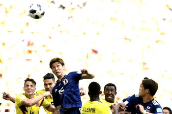 Japan make history with World Cup win against 10-man Colombia