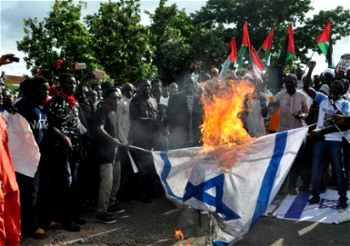 Elzakzaky followers set ablaze American, Israeli flags