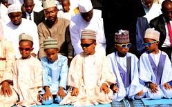 Sallah photos: Buhari, others pray at Mambilla Barrack