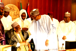 Photos : Buhari meets Senegalese Islamic Cleric