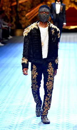 Wizkid on Dolce & Gaban runway in Milan
