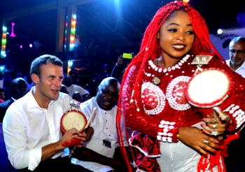 Femi Kuti, Banky W, Yemi Alade, Joke Silva, others thrill Emmanuel Macron at Afrika Shrine