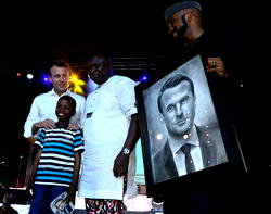Photos: President Emmanuel Macron, Ambode at the Shrine