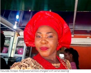 Nollywood actress Akilapa docked for serial stealing