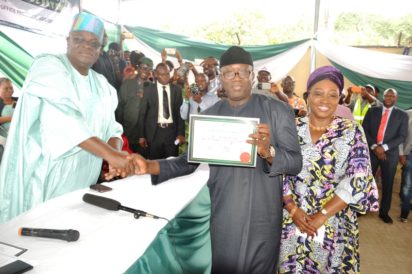 Photos: Fayemi receives INEC Certificate Of Return - Vanguard News