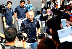 Fans cheer as Iniesta lands in Japan to join Vissel Kobe
