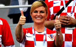 It’s Gold for Kolinda Grabar Kitarovic, pretty president of Croatia