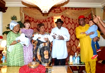 Jonathan, wife visit Fani-Kayode’s triplets