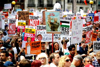 Breaking: Massive anti-Trump protests erupt in London