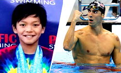 Phelps congratulates 10-year old who broke his youthful record