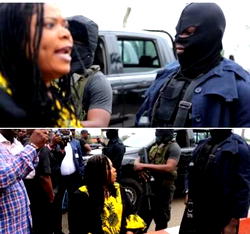 “I dare you to shoot me”, female Reps member, Goodhead charges at DSS operatives