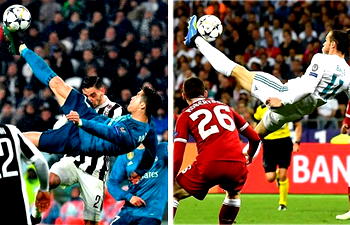 Ronaldo’s bicycle kick beats Bale’s in UEFA poll
