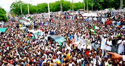 Photos: Mammoth crowd storm venue as Tambuwal announces his defection