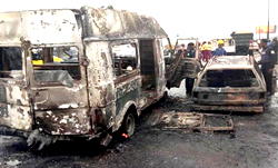 24 passengers escaped being roasted alive on Third Mainland Bridge