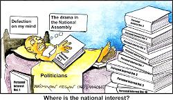 Where is national interest in all defection?
