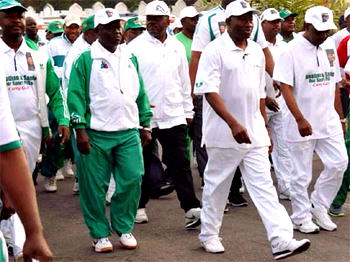 Throwback photos of Goodluck Jonathan exercising