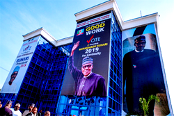 Photos: Buhari at his presidential campaign office