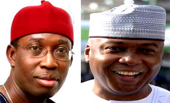 Breaking: Saraki in closed-door meeting with Okowa