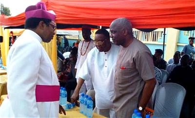 •Archbishop Chukwuma with former Governor Jim Nwobodo