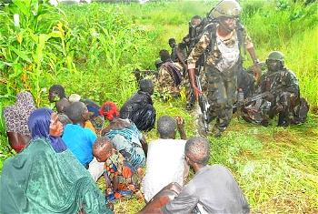 Photos: Gallant Nigerian soldiers in rescue operation, kill 14 terrorists