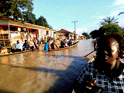 No thanks to flooding; LG Chairman commutes to work by canoe