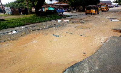 *Pothole turned gully in the heart of Calabar