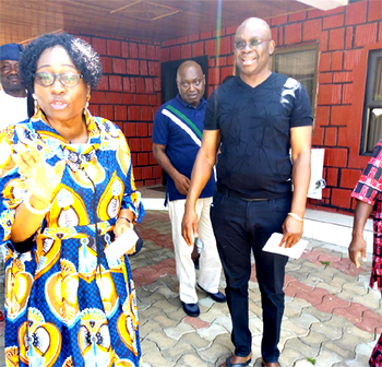 Photos:  Fayemi’s wife meet Fayose at Govt. House