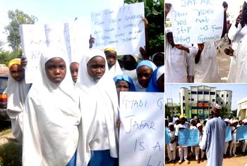Video/Photos: Students protest as Jafar testifies against Ganduje over bribery allegation