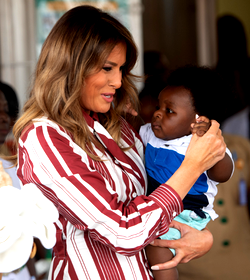 U.S. first lady, Melania Trump, arrives in Ghana on solo African trip