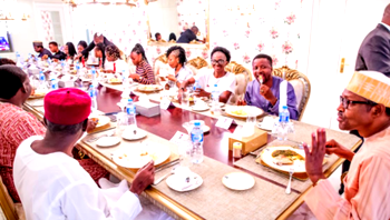 Photos: Buhari hosts Xplicit Dancers to Breakfast