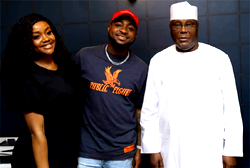 Photos: Davido, girlfriend Chioma visit Atiku