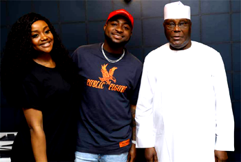 Photos: Davido, girlfriend Chioma visit Atiku