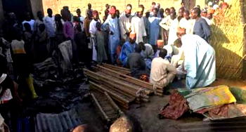 Just in(Photos): Boko Haram attack Borno, set imam, family members, others ablaze