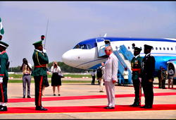 Breaking: Prince Charles, Duchess of Cornwall arrive Nigeria