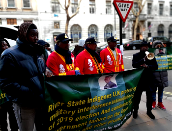 Rivers indigenes in UK  protest planned military interference in 2019 poll