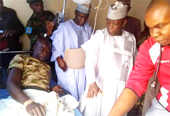 Photos: Gov Yari visits wounded soldiers at FMC Gusau