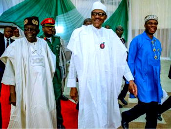 Photos: Buhari, Tinubu, Ameachi at APC campaign council meeting