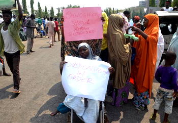Photos: Protesters in support of suspension of CJN Onnoghen
