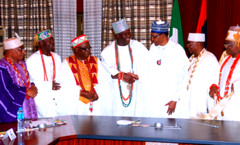 Buhari, South West monarchs meet in Aso Rock