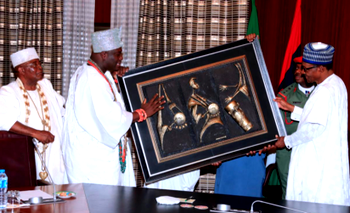 Photos: Buhari, Yoruba monarchs in Aso Rock
