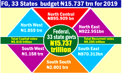2019: Buhari, 33 governors budget N15.737 trillion