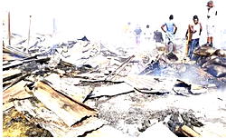 Fire razes 600 lock-up shops in Benue market