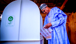 Photos:  Buhari, Aisha vote in Daura