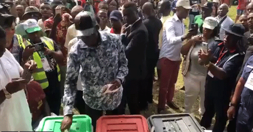 Video: The moment Okowa cast his vote