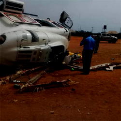 Photos: Osinbajo’s chopper crashes in Kogi