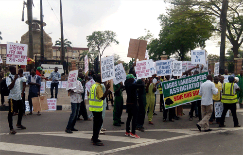 Lagos gardeners protest unpaid three years allowance