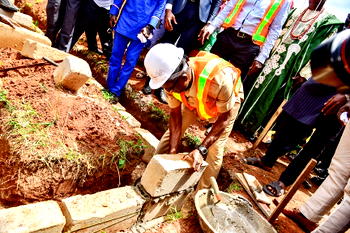 Shaibu lays foundation for 300-capacity CBT centre