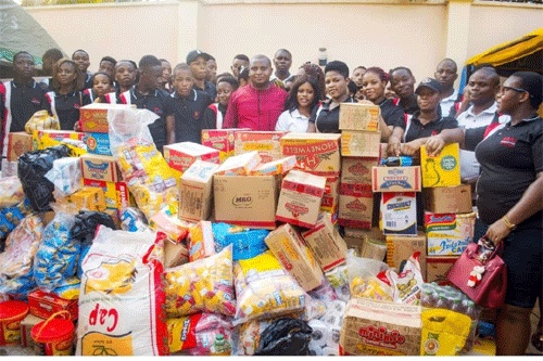 JAMB candidates donate food items to orphanage home