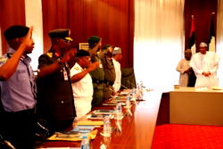 Buhari, Security Heads meet in Aso Rock